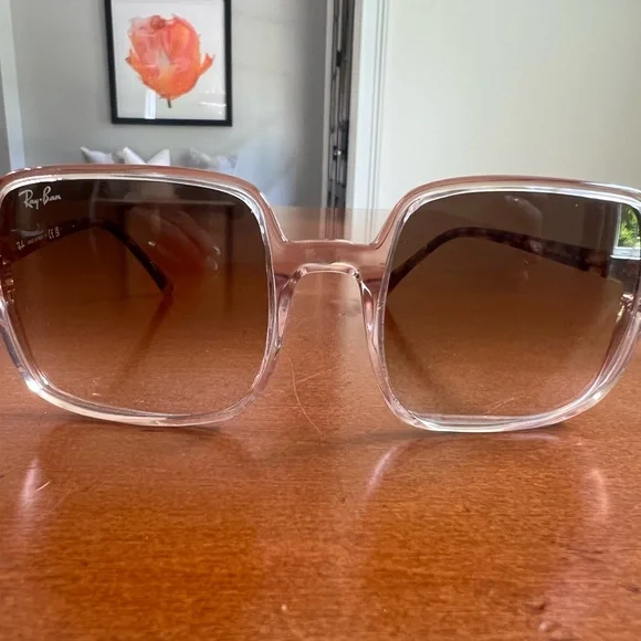 Ray-Ban Clear Frame Sunglasses with Brown Lenses - Picture 3 of 8